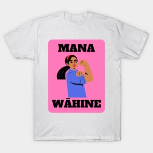 mana wāhine strong woman pink design T-Shirt